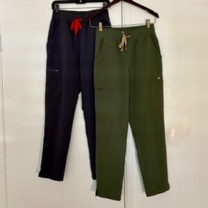 Figs High Waisted Yola Skinny Scrub Pants (S) x2